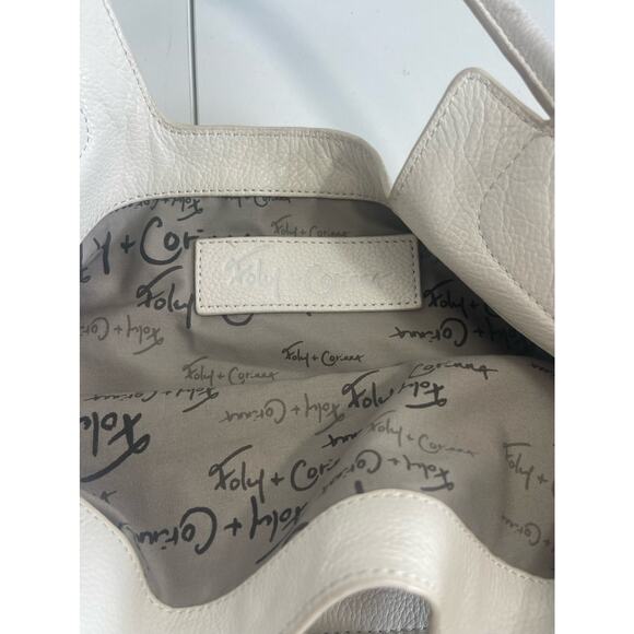 Foley + Corinna Bag Women’s White Mid City Tote Buttery Leather Zipper Satchel - Picture 15 of 15
